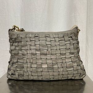 Campomaggi Shoulder Bag with Woven Detailing in Cemento